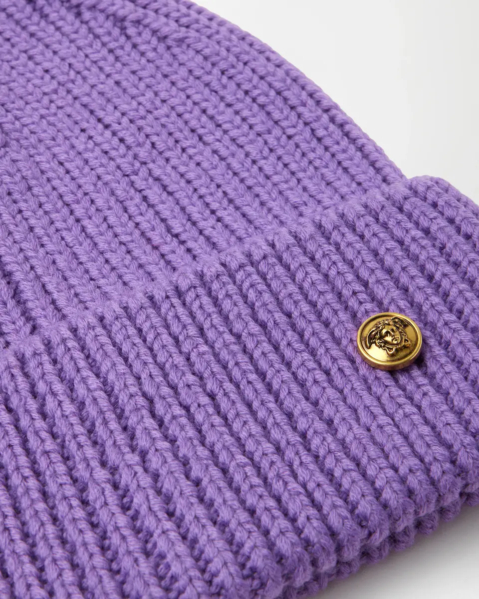 Versace Ribbed Wool Knit Beanie | Thumbnail 2 Versace Ribbed Wool Knit Beanie | Thumbnail 2