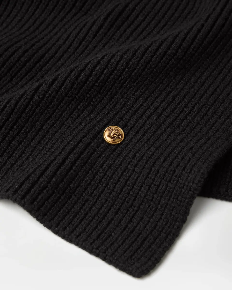 Versace Ribbed Wool Knit Scarf | Thumbnail 2