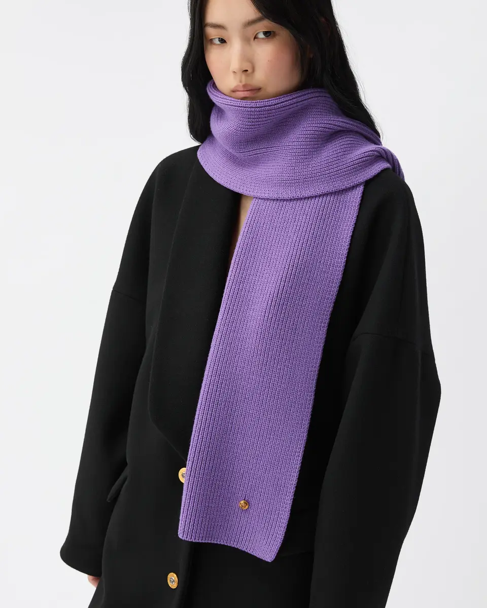 Versace Ribbed Wool Knit Scarf | Thumbnail 2 Versace Ribbed Wool Knit Scarf | Thumbnail 2