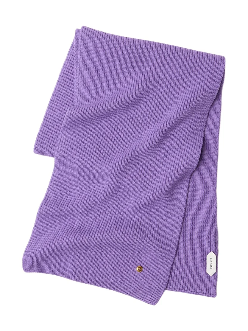 Ribbed Wool Knit Scarf