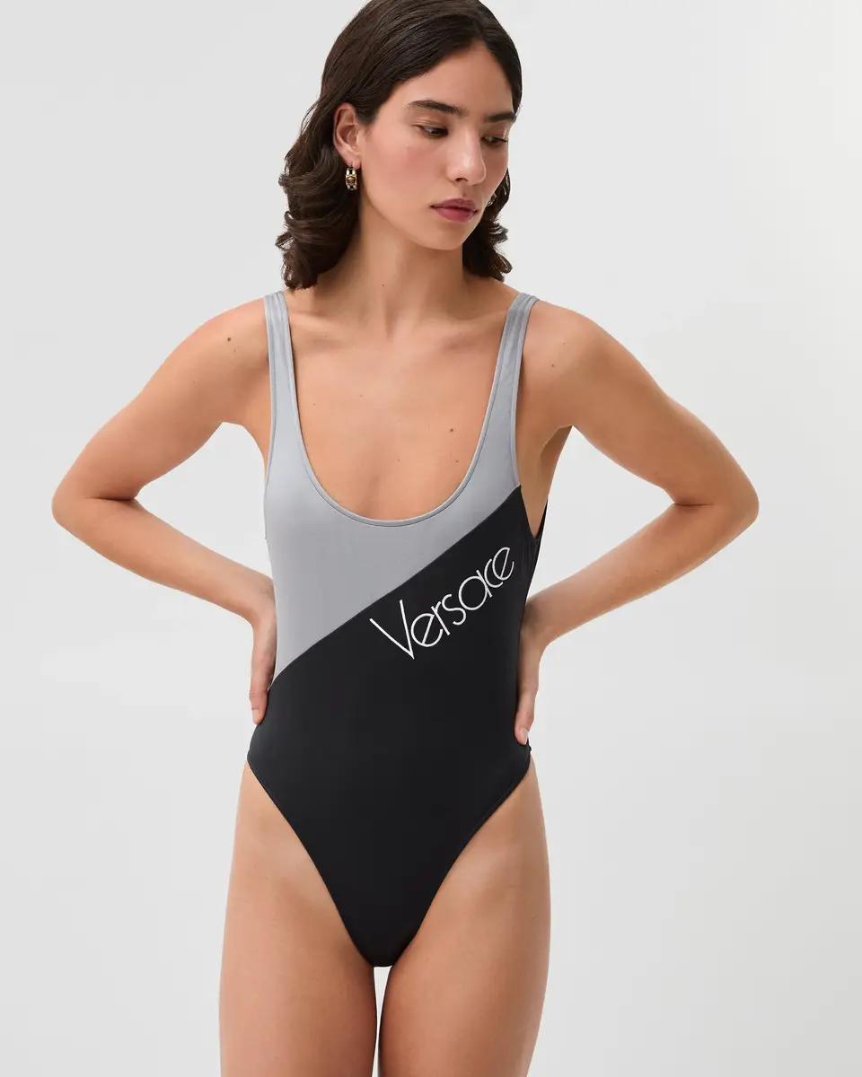 Versace Embroidered-Logo One-Piece Swimsuit | Thumbnail 2 Versace Embroidered-Logo One-Piece Swimsuit | Thumbnail 2