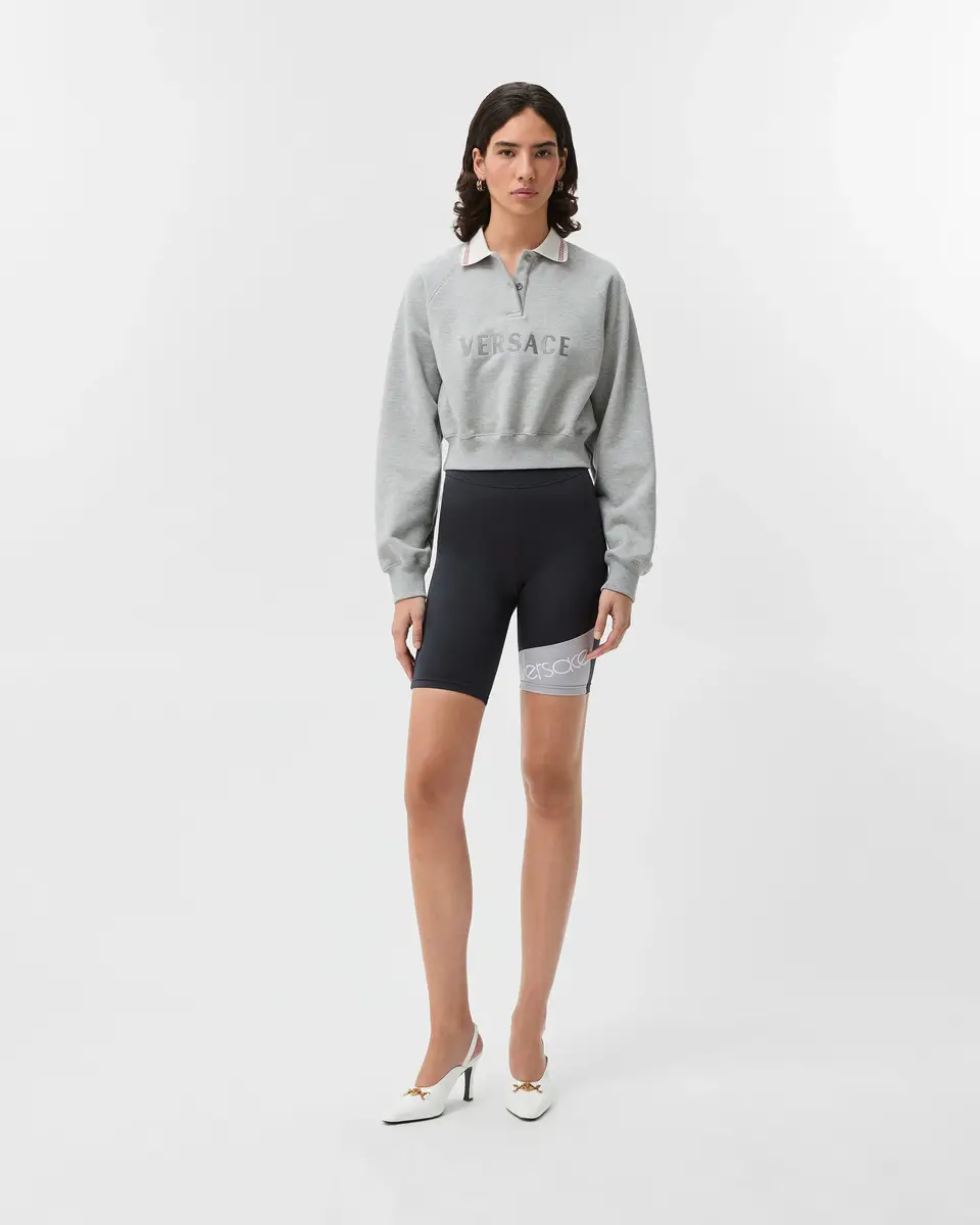 Versace Embroidered-Logo Bicycle Shorts | Thumbnail 2 Versace Embroidered-Logo Bicycle Shorts | Thumbnail 2