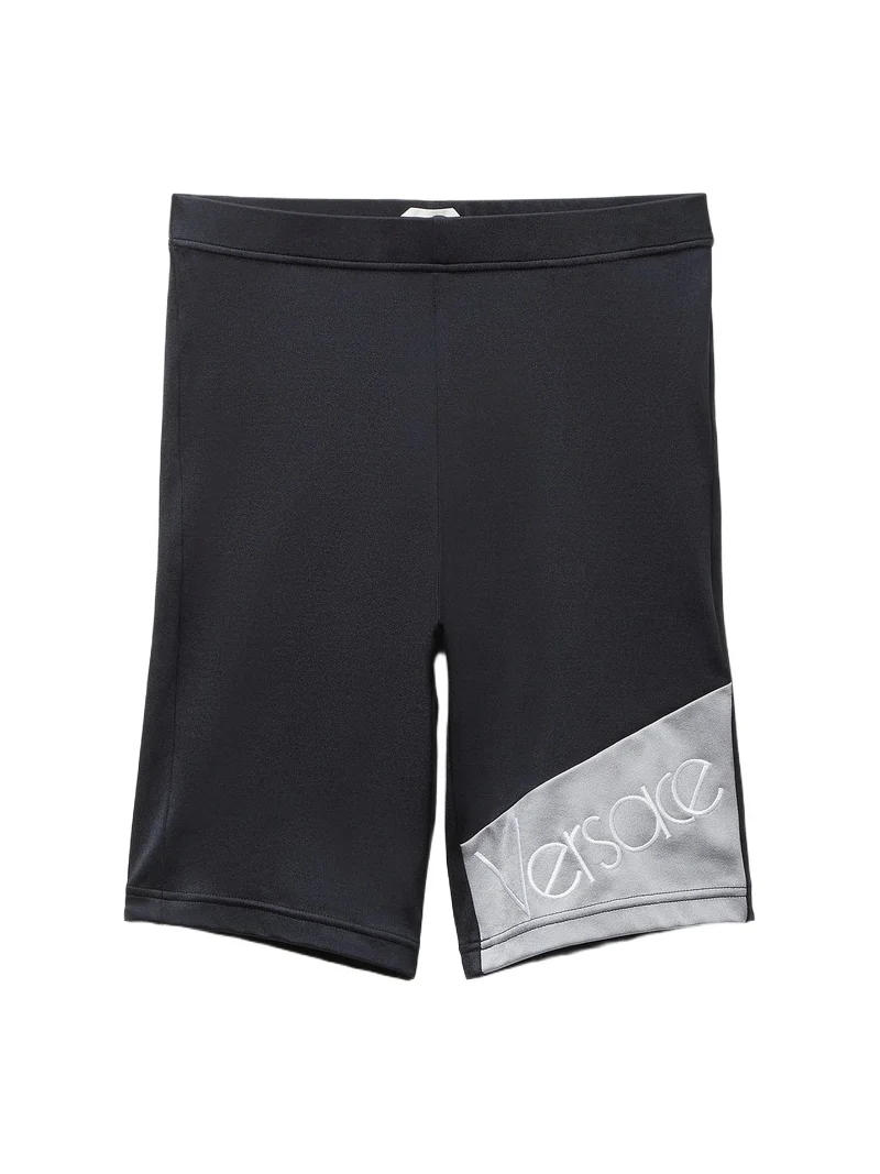 Versace Embroidered-Logo Bicycle Shorts