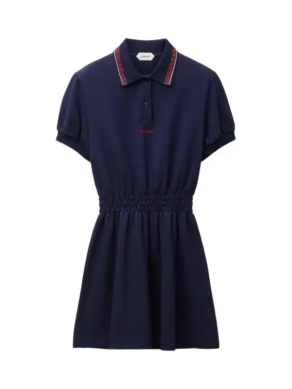 Embroidered-Logo Cotton Piqué Polo Mini Dress Embroidered-Logo Cotton Piqué Polo Mini Dress