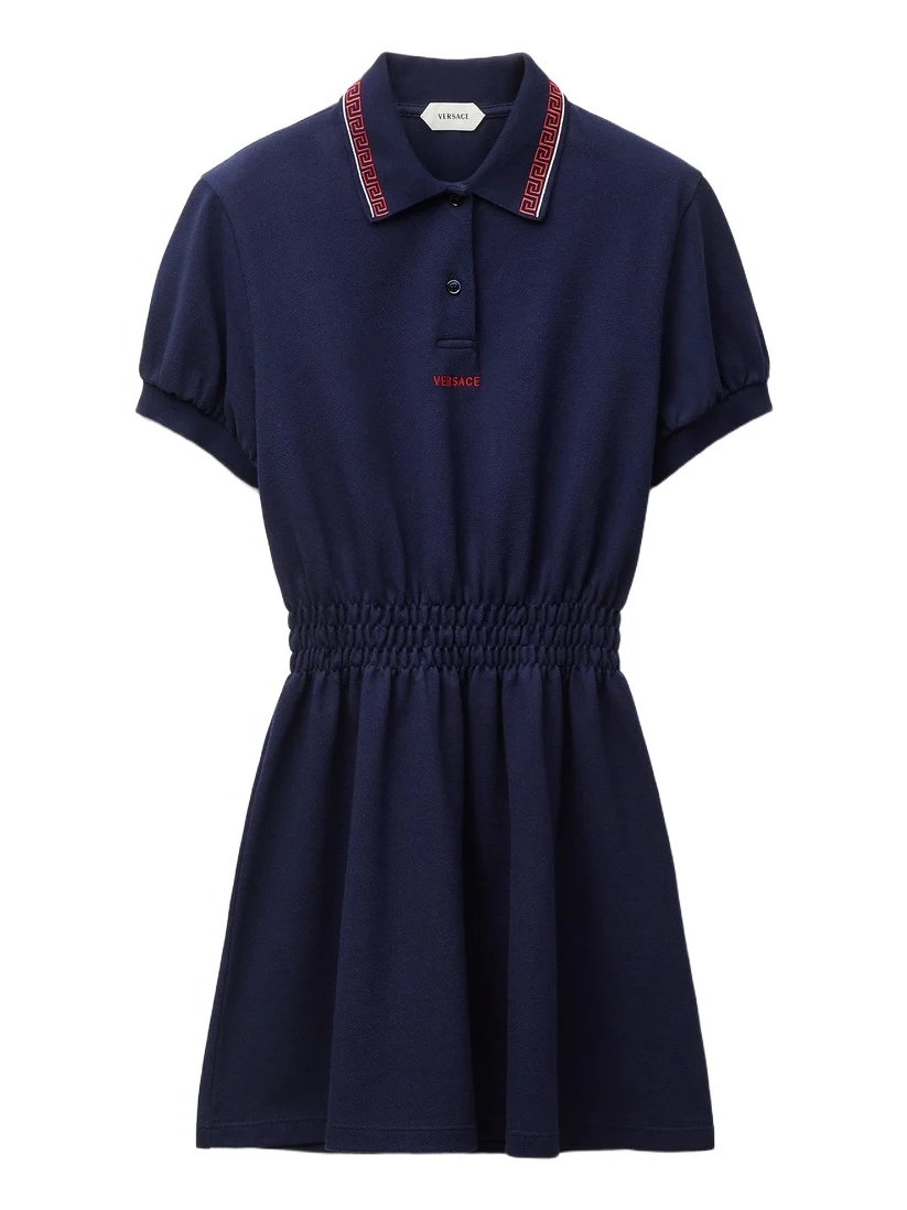 Embroidered-Logo Cotton Piqué Polo Mini Dress