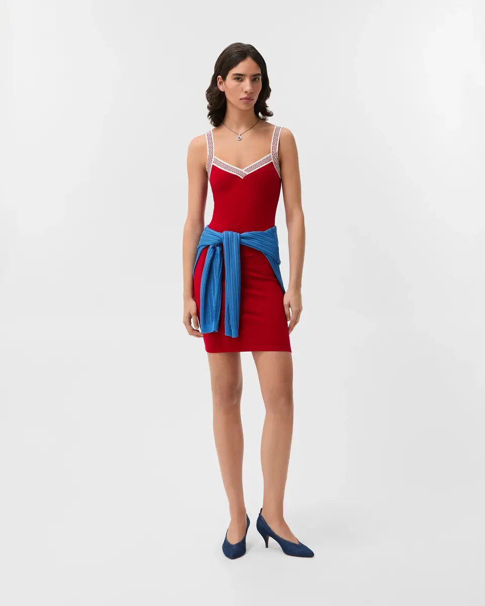 Versace Jacquard Stretch Cotton-Jersey Mini Dress | Thumbnail 2 Versace Jacquard Stretch Cotton-Jersey Mini Dress | Thumbnail 2