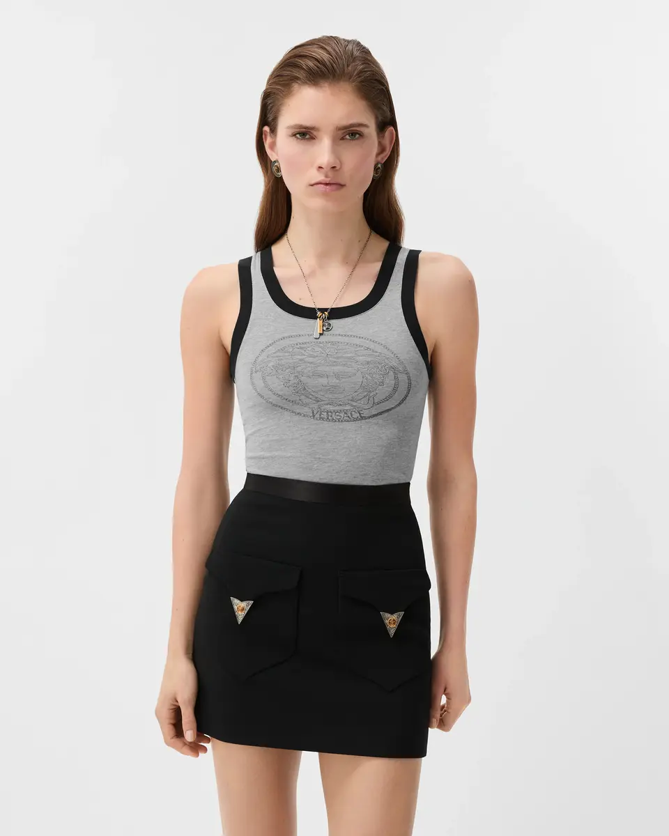 Versace Printed Cotton-Jersey Tank Top | Thumbnail 2 Versace Printed Cotton-Jersey Tank Top | Thumbnail 2