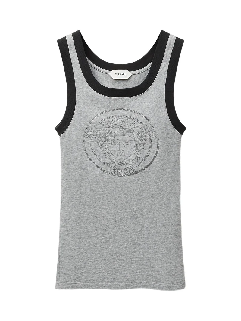 Versace Printed Cotton-Jersey Tank Top