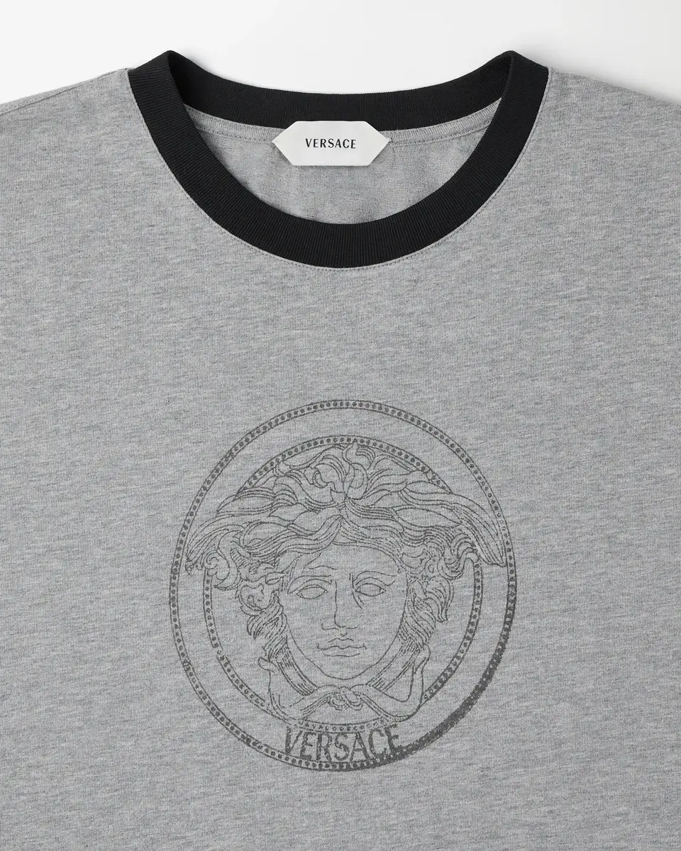 Versace Printed-Logo Cotton Jersey T-Shirt | Thumbnail 2 Versace Printed-Logo Cotton Jersey T-Shirt | Thumbnail 2