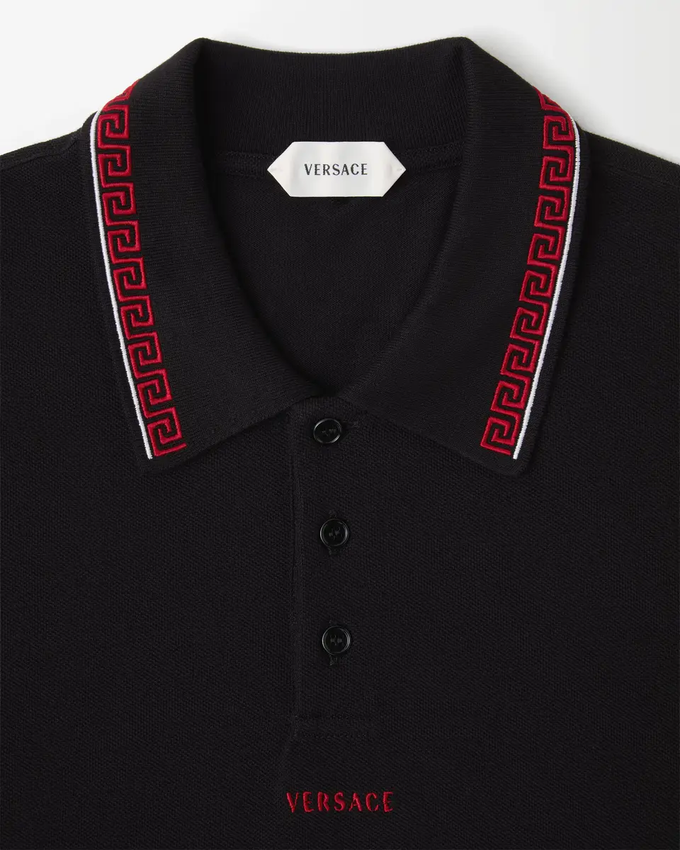 Versace Embroidered-Logo Cotton Piqué Polo | Thumbnail 2