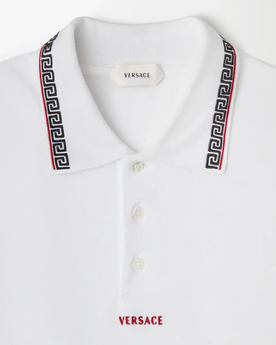 Versace Embroidered-Logo Cotton Piqué Polo | Thumbnail 2