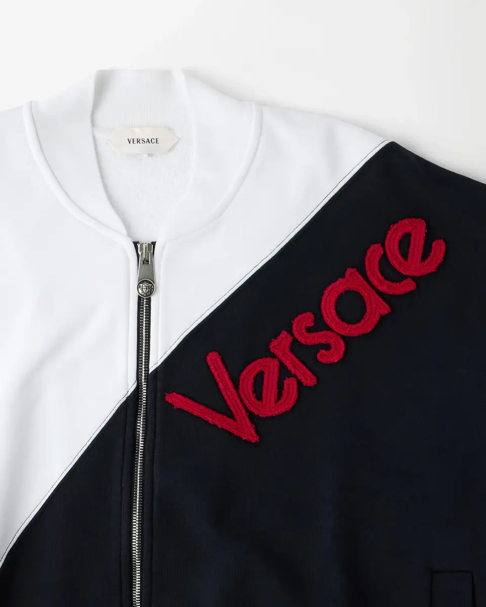 Versace Embroidered-Logo Cotton Zip Sweatshirt | Thumbnail 2 Versace Embroidered-Logo Cotton Zip Sweatshirt | Thumbnail 2
