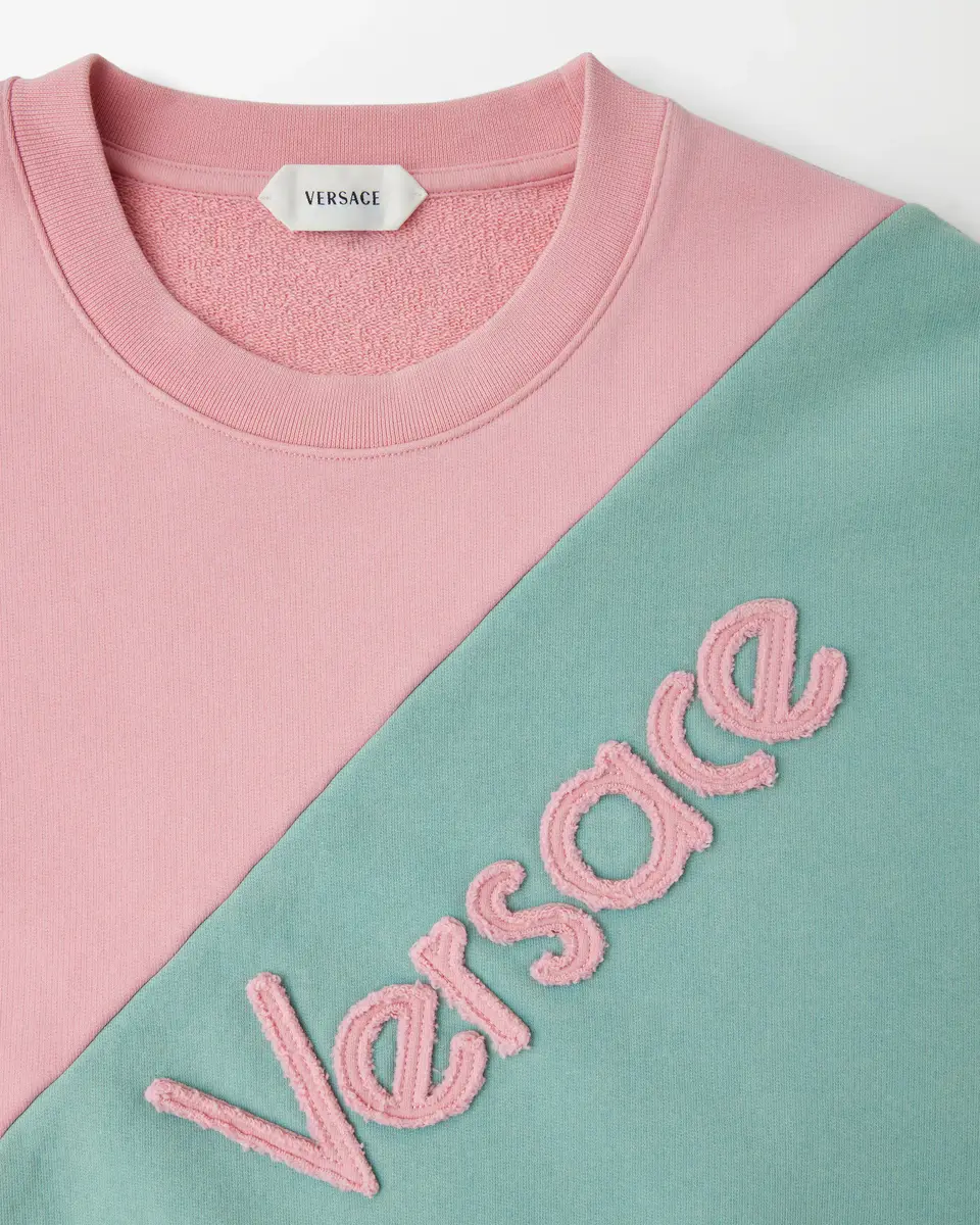 Versace Embroidered Cotton-Jersey Short-Sleeved Sweatshirt | Thumbnail 2 Versace Embroidered Cotton-Jersey Short-Sleeved Sweatshirt | Thumbnail 2