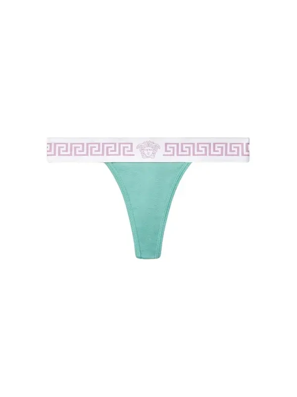 Versace Ribbed Cotton Thong