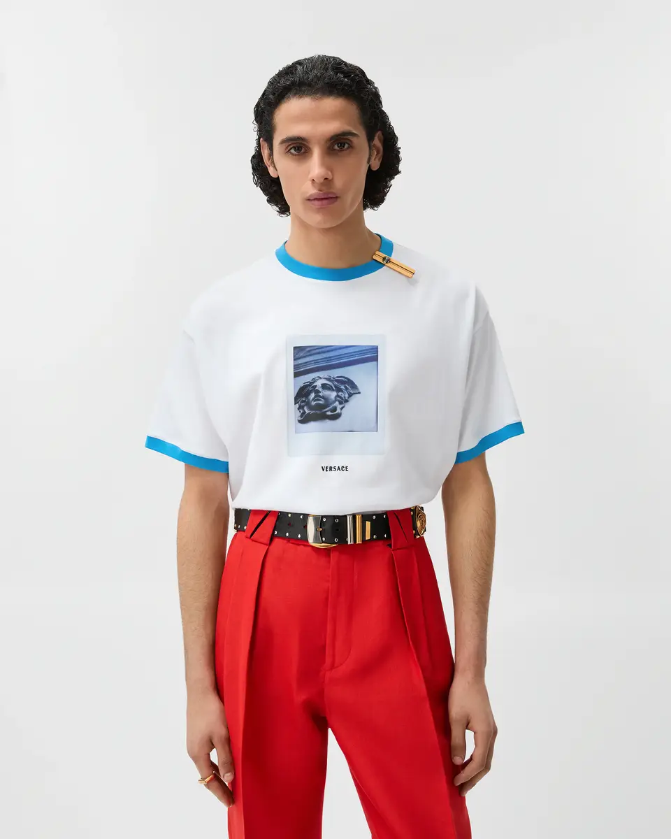 Versace Printed Cotton-Jersey Regular T-Shirt | Thumbnail 2 Versace Printed Cotton-Jersey Regular T-Shirt | Thumbnail 2