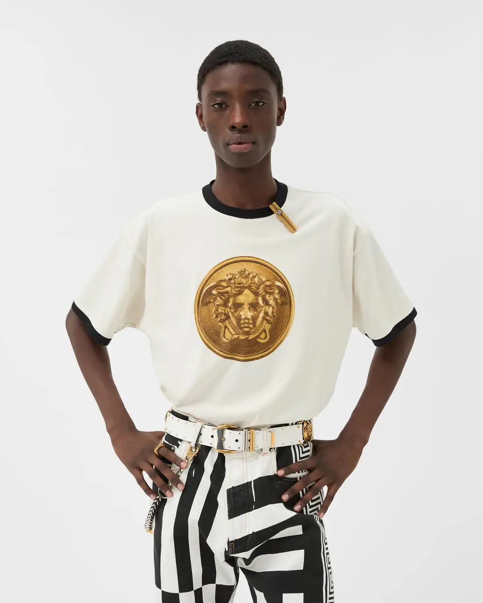 Versace Printed Cotton-Jersey Regular T-Shirt | Thumbnail 2 Versace Printed Cotton-Jersey Regular T-Shirt | Thumbnail 2