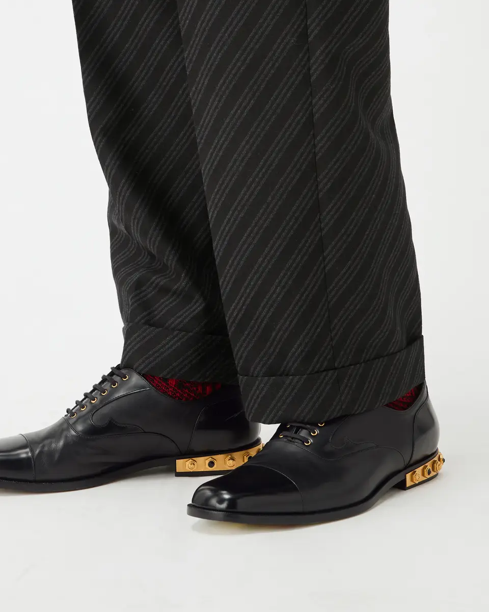 Versace Julio Embellished Leather Derby Shoes | Thumbnail 2 Versace Julio Embellished Leather Derby Shoes | Thumbnail 2
