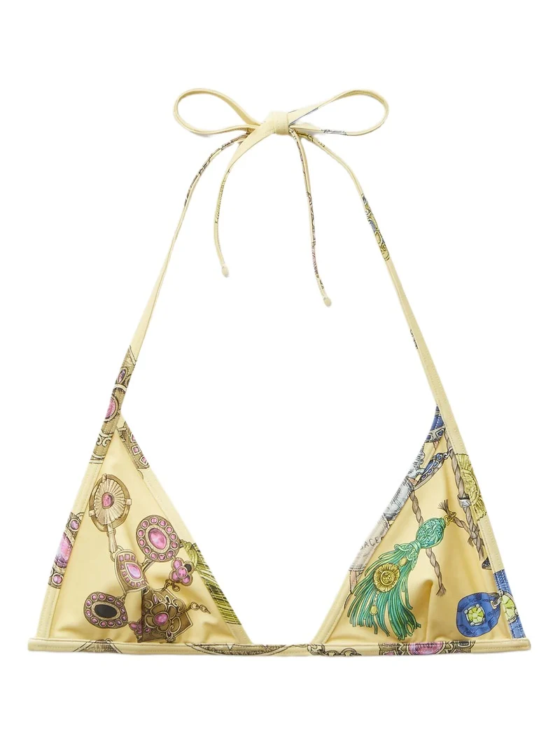 Versace Printed Bikini Top