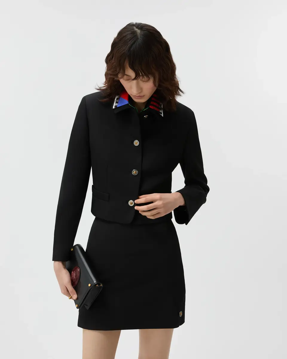 Versace Grain De Poudre Wool Jacket | Thumbnail 2 Versace Grain De Poudre Wool Jacket | Thumbnail 2