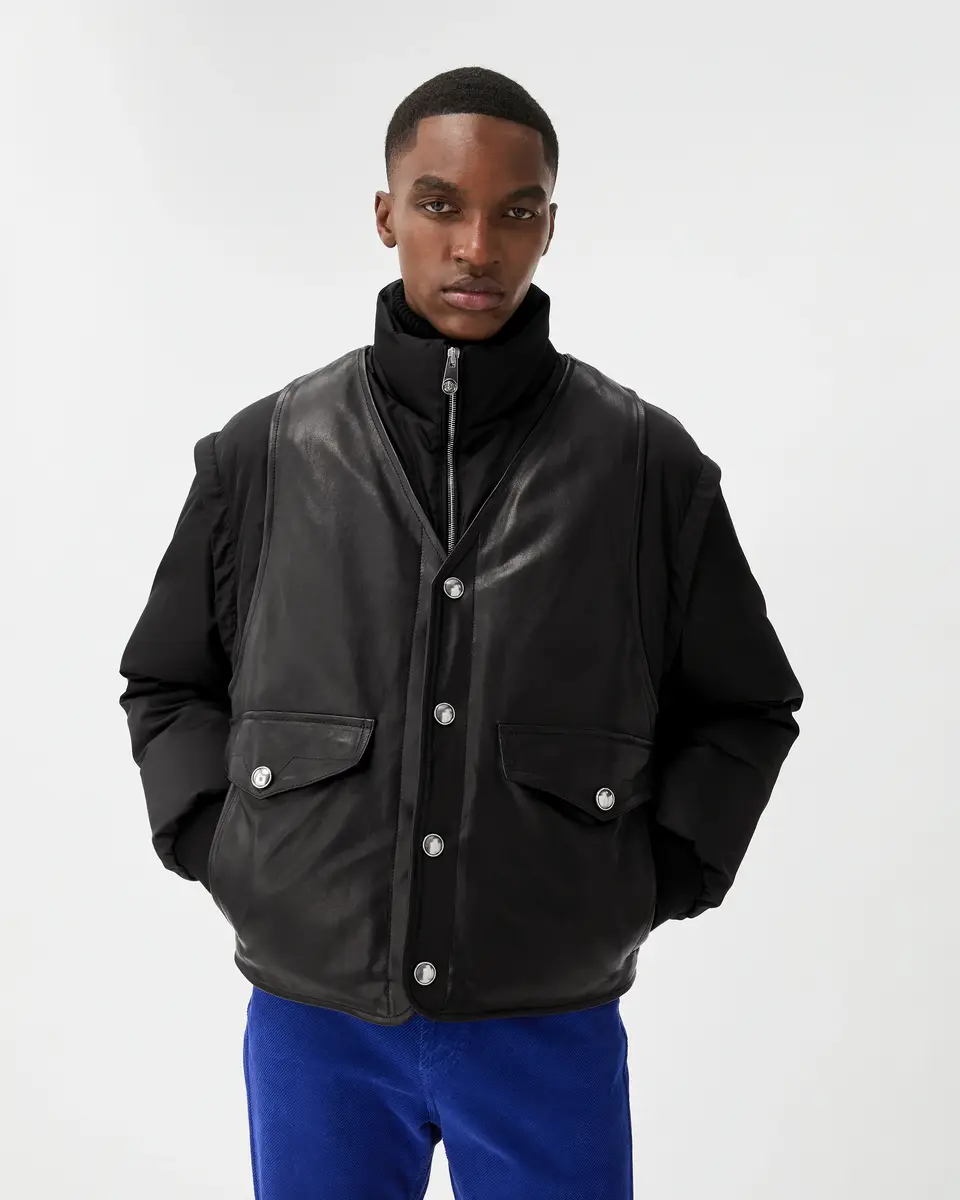 Versace Leather & Nylon Padded Blouson | Thumbnail 2 Versace Leather & Nylon Padded Blouson | Thumbnail 2