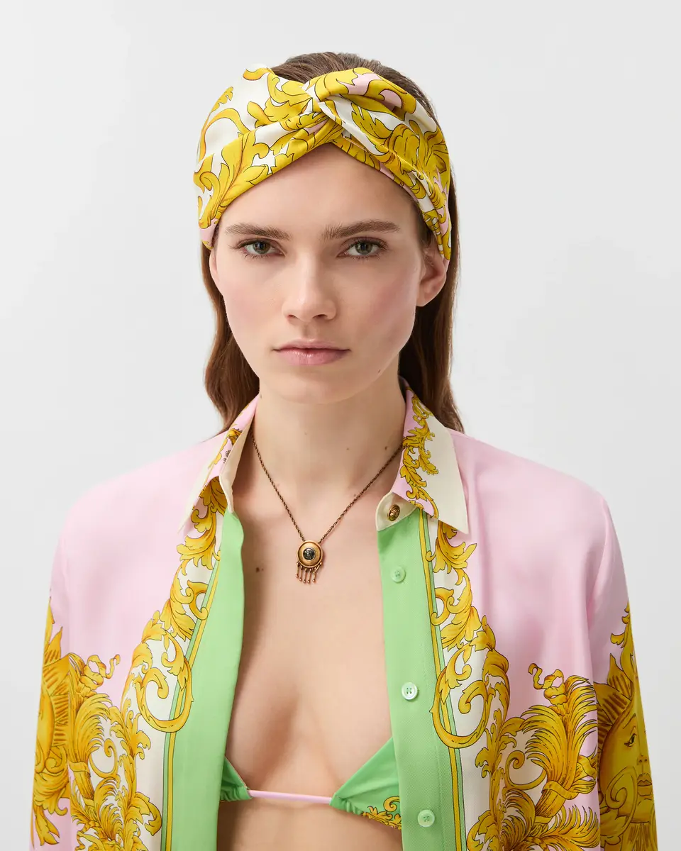 Versace Printed Silk Twill Headband | Thumbnail 2