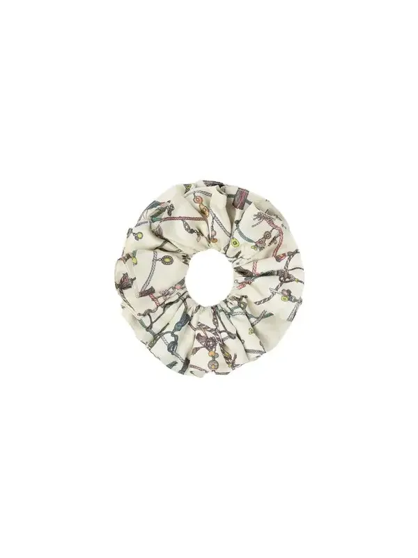 Printed Silk Twill Scrunchie Printed Silk Twill Scrunchie