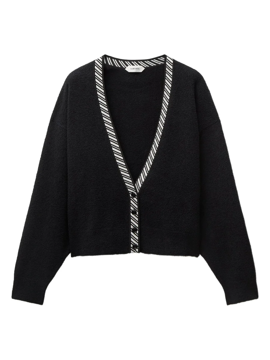Terry-Knit Cotton V-Neck Cardigan