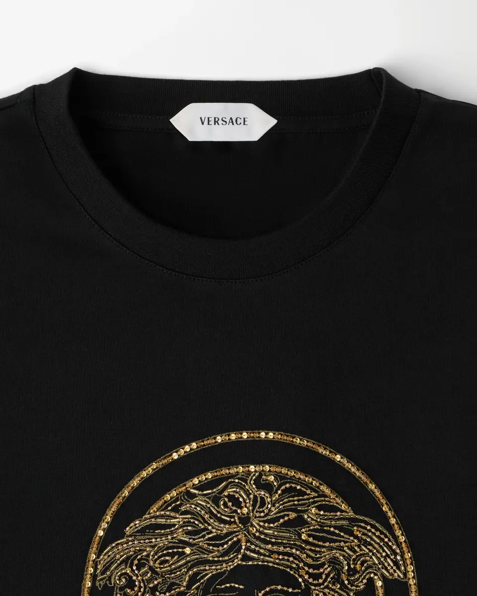 Versace Embroidered-Logo Cotton-Jersey Slim T-Shirt | Thumbnail 2 Versace Embroidered-Logo Cotton-Jersey Slim T-Shirt | Thumbnail 2