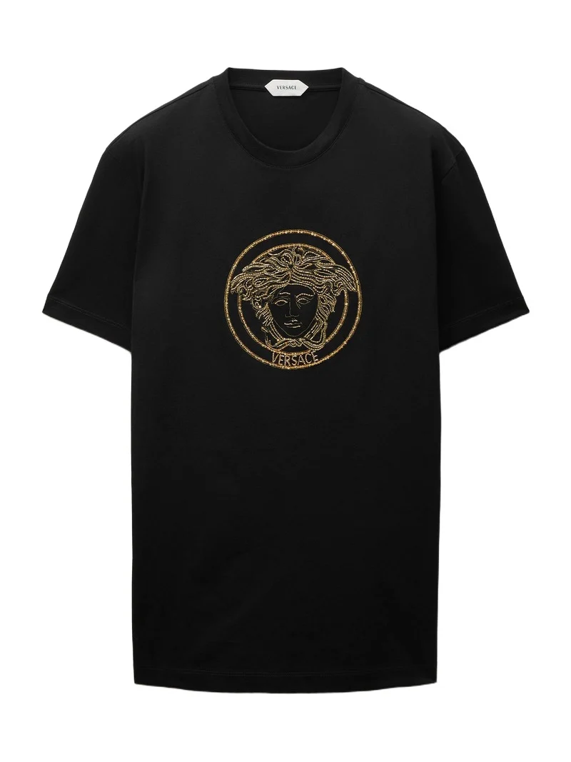 Versace Embroidered-Logo Cotton-Jersey Slim T-Shirt
