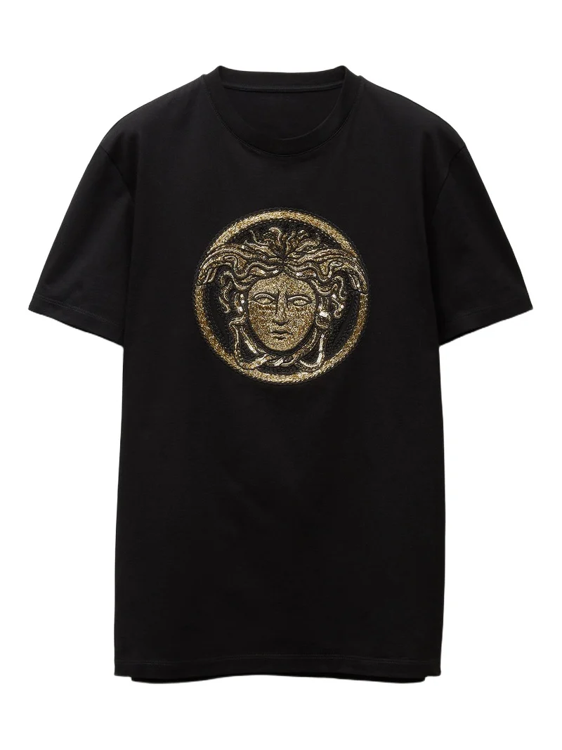 Versace Embroidered Cotton-Jersey Slim T-Shirt