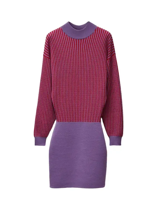 Wool Micro Cable-Knit Mini Dress