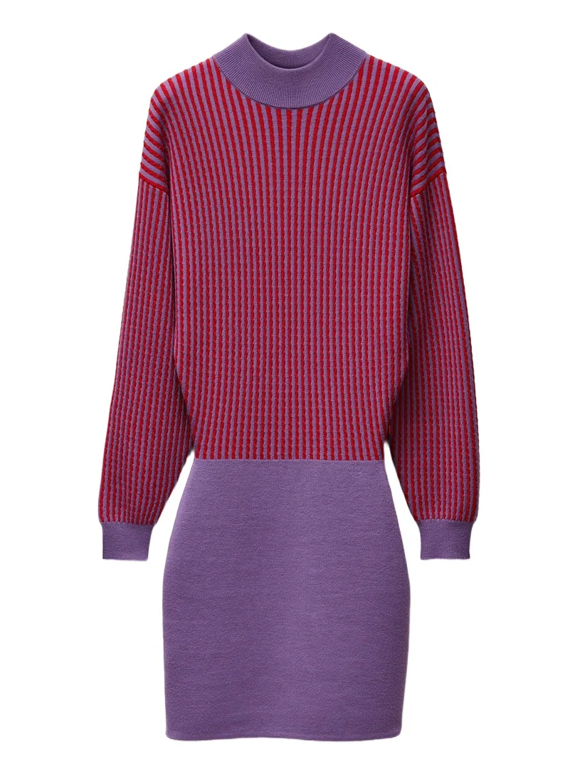 Wool Micro Cable-Knit Mini Dress Wool Micro Cable-Knit Mini Dress