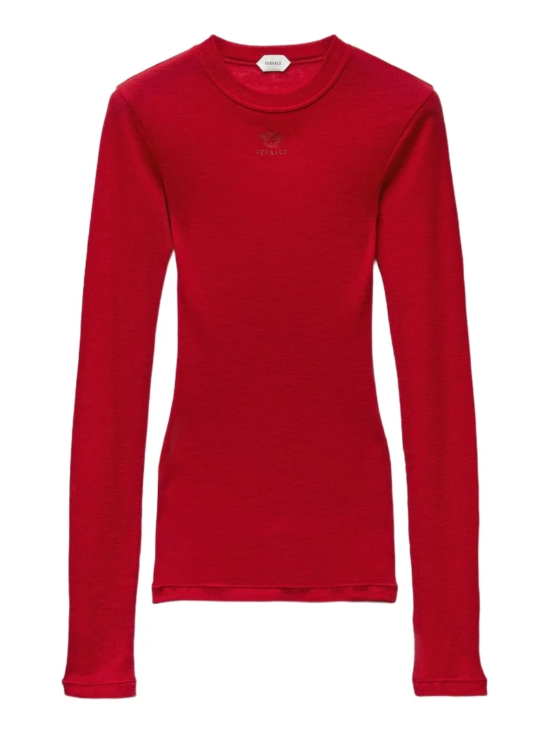 Logo-Embroidered Wool Knit T-Shirt Logo-Embroidered Wool Knit T-Shirt