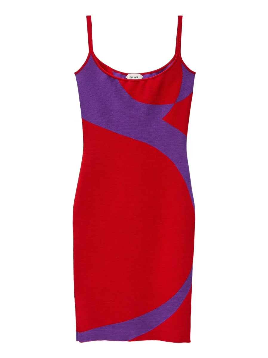 Versace Stretch Wool Knit Mini Dress