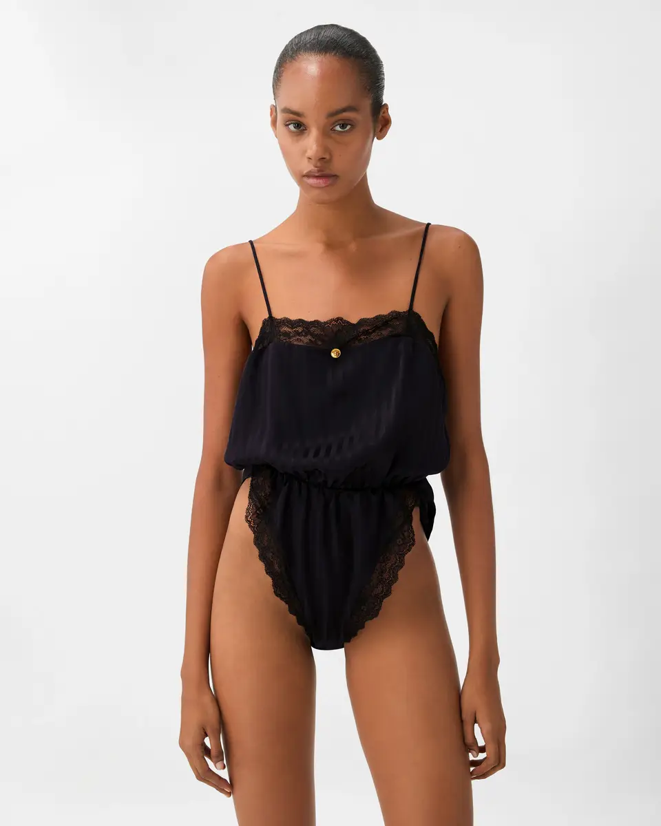Versace Lace-Trim Jacquard Silk Body | Thumbnail 2