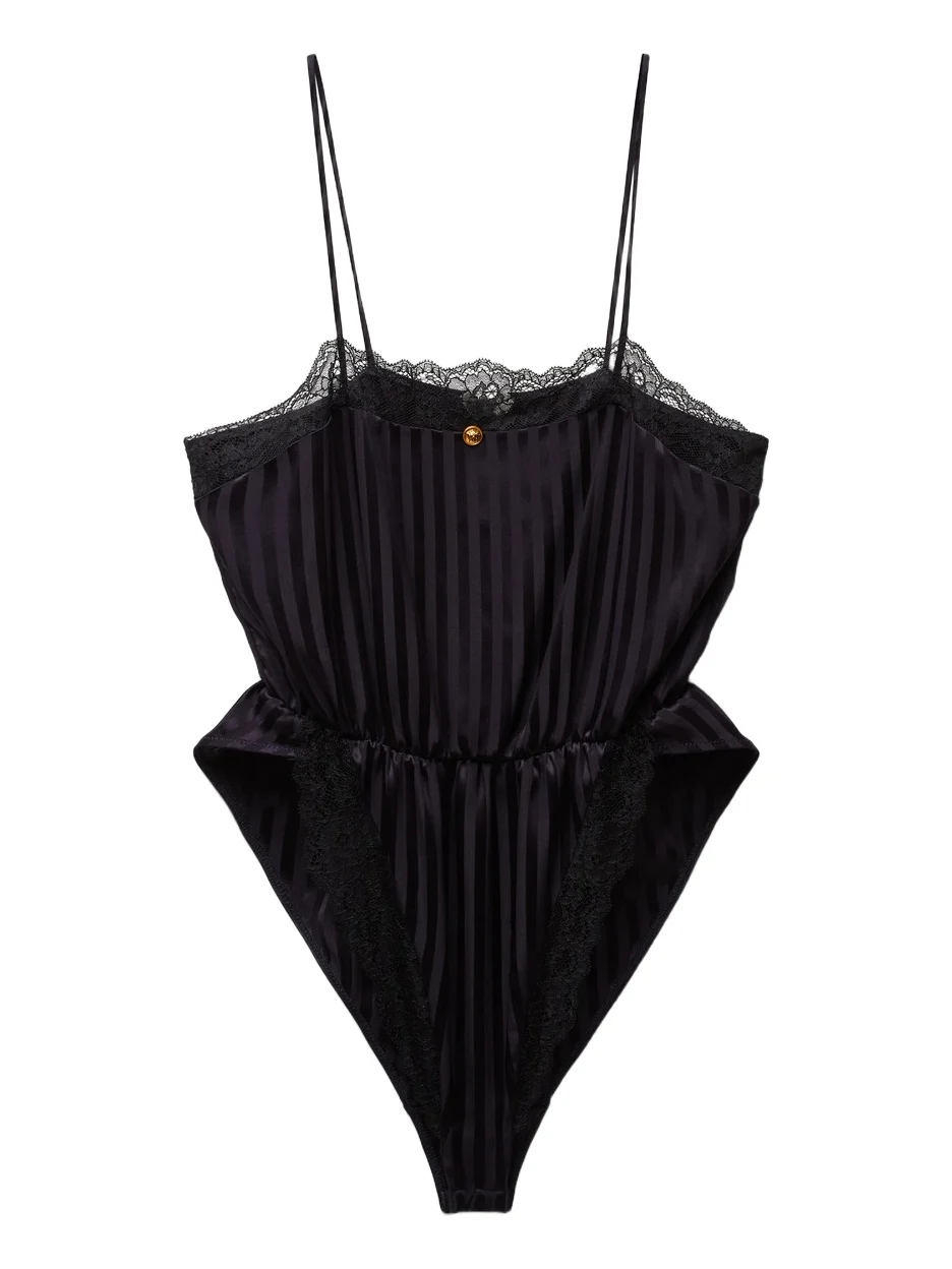 Versace Lace-Trim Jacquard Silk Body