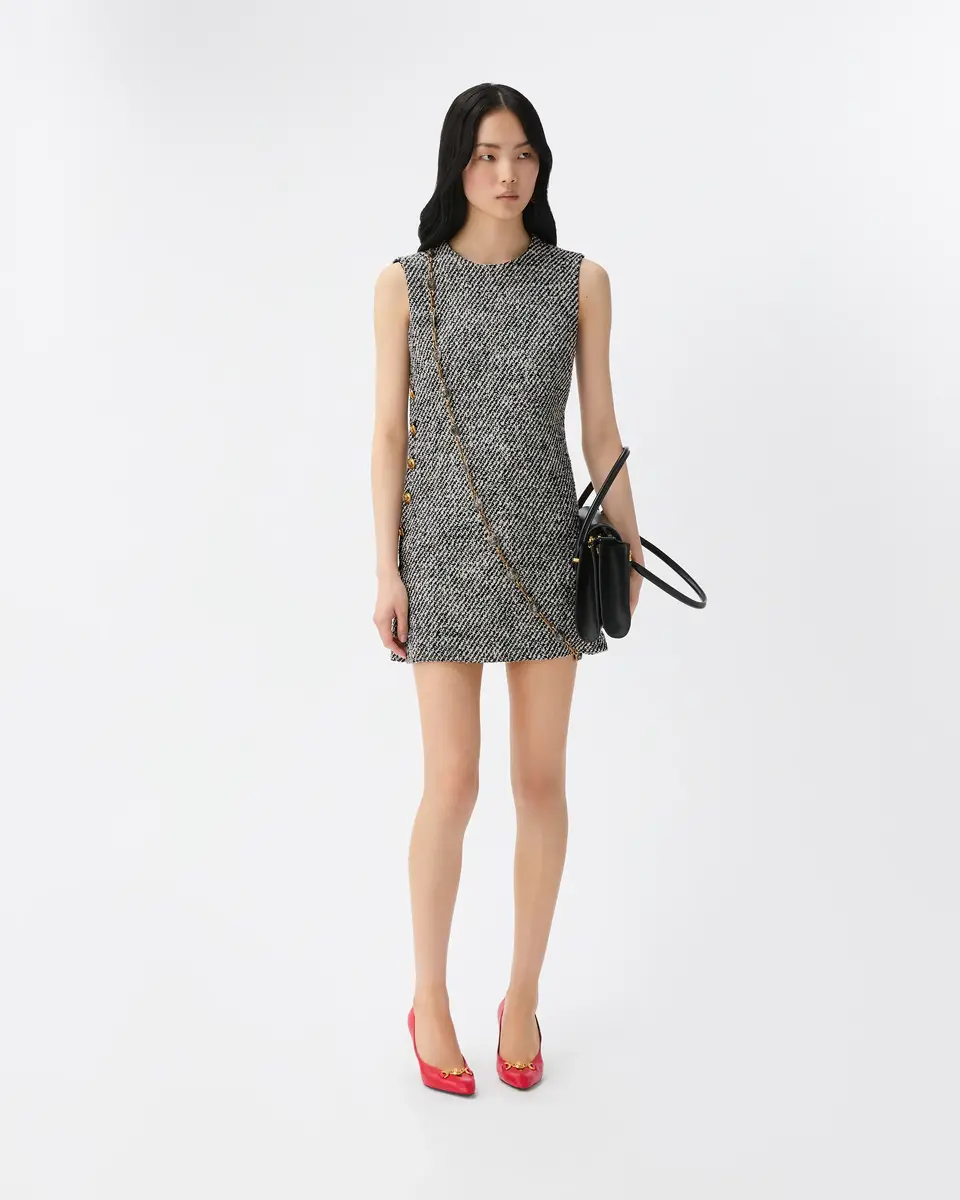 Versace Wool Bouclé Mini Dress | Thumbnail 2 Versace Wool Bouclé Mini Dress | Thumbnail 2