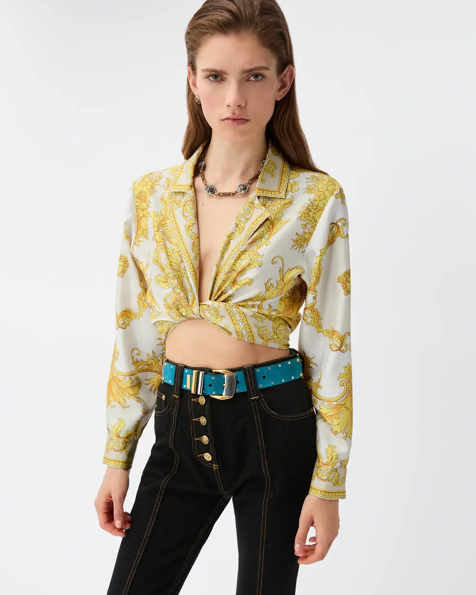 Versace Printed Silk Twill Shirt | Thumbnail 2 Versace Printed Silk Twill Shirt | Thumbnail 2
