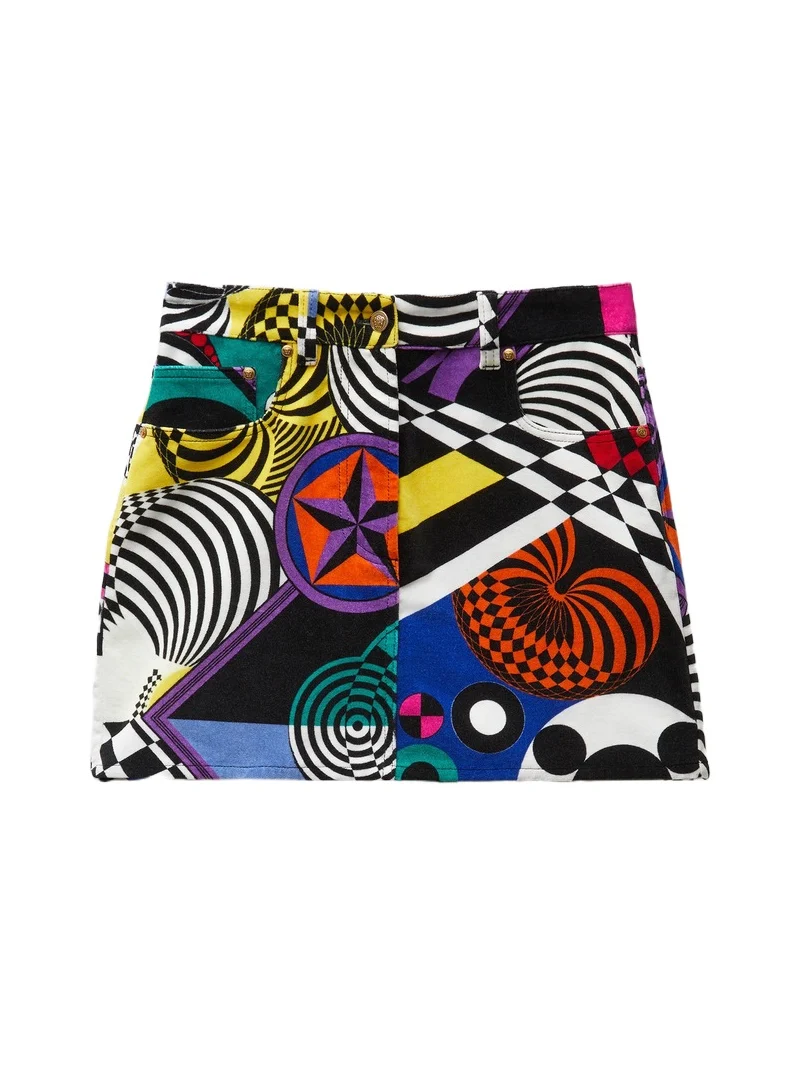 Versace Printed Velvet Mini Skirt