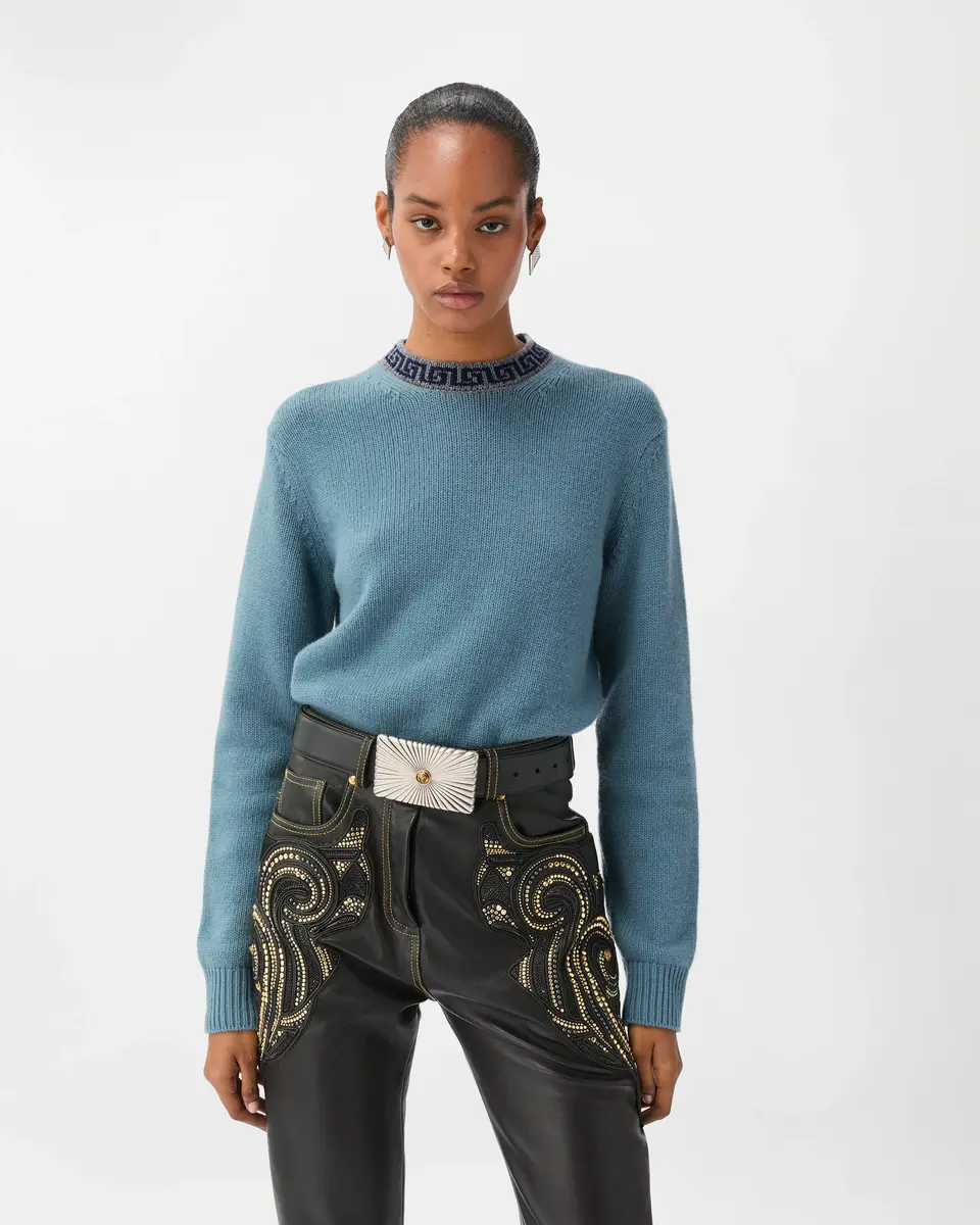 Versace Crewneck Wool & Cashmere Sweater | Thumbnail 2