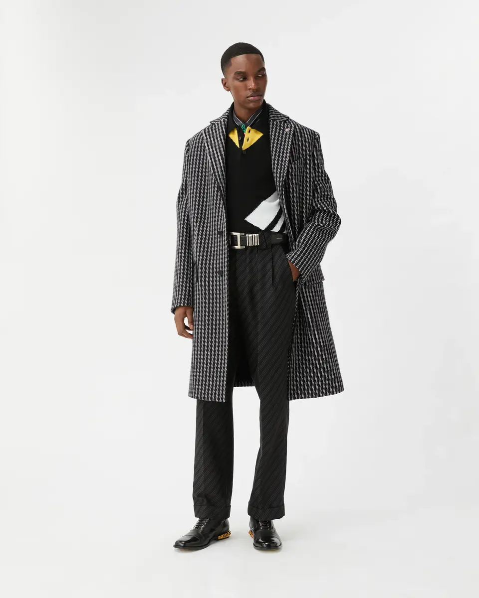 Versace Jacquard Wool & Cashmere Coat | Thumbnail 2 Versace Jacquard Wool & Cashmere Coat | Thumbnail 2