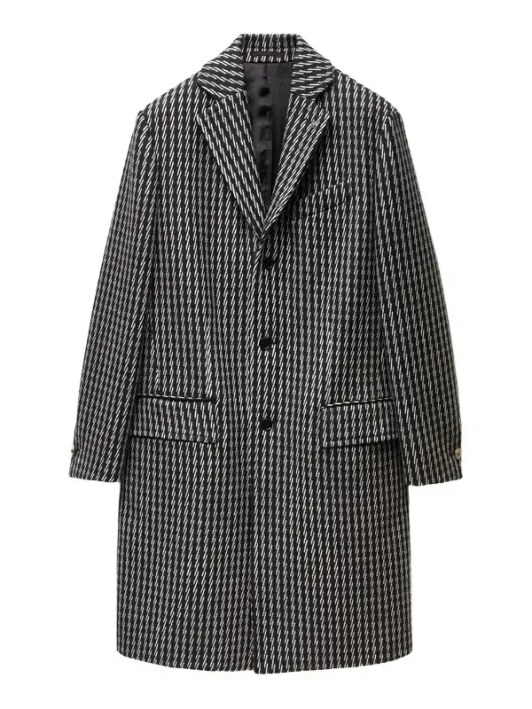 Versace Jacquard Wool & Cashmere Coat