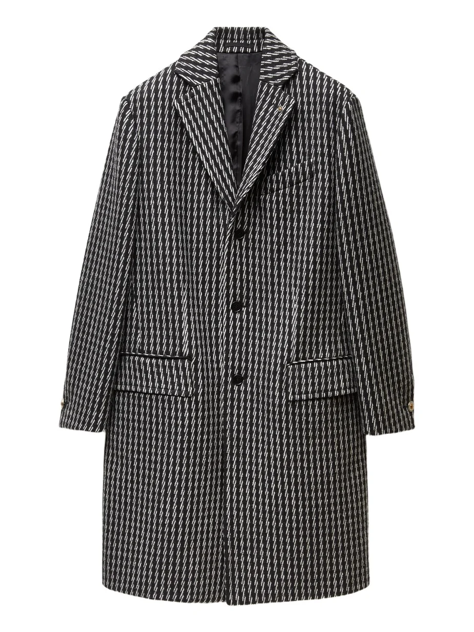 Jacquard Wool & Cashmere Coat