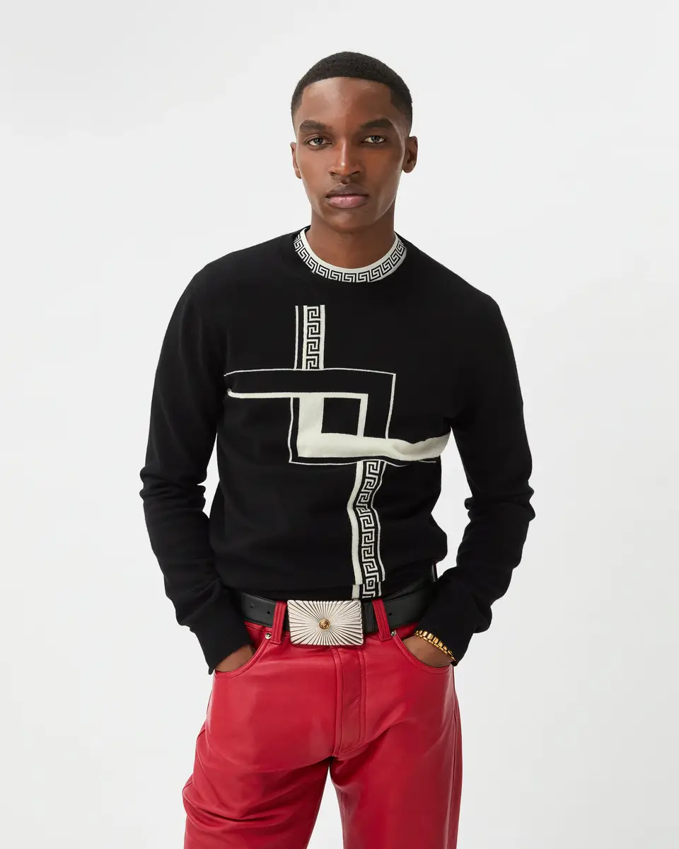 Versace Intarsia Cashmere Knit Sweater | Thumbnail 2 Versace Intarsia Cashmere Knit Sweater | Thumbnail 2