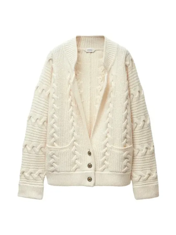 Versace Wool & Cashmere Cable-Knit Cardigan