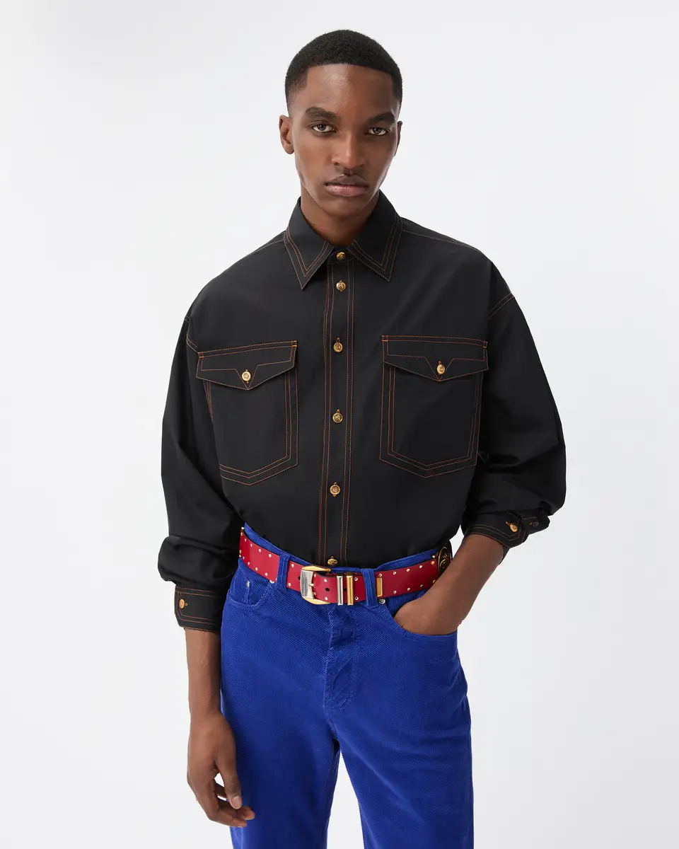 Versace Cotton Poplin Loose Shirt | Thumbnail 2 Versace Cotton Poplin Loose Shirt | Thumbnail 2