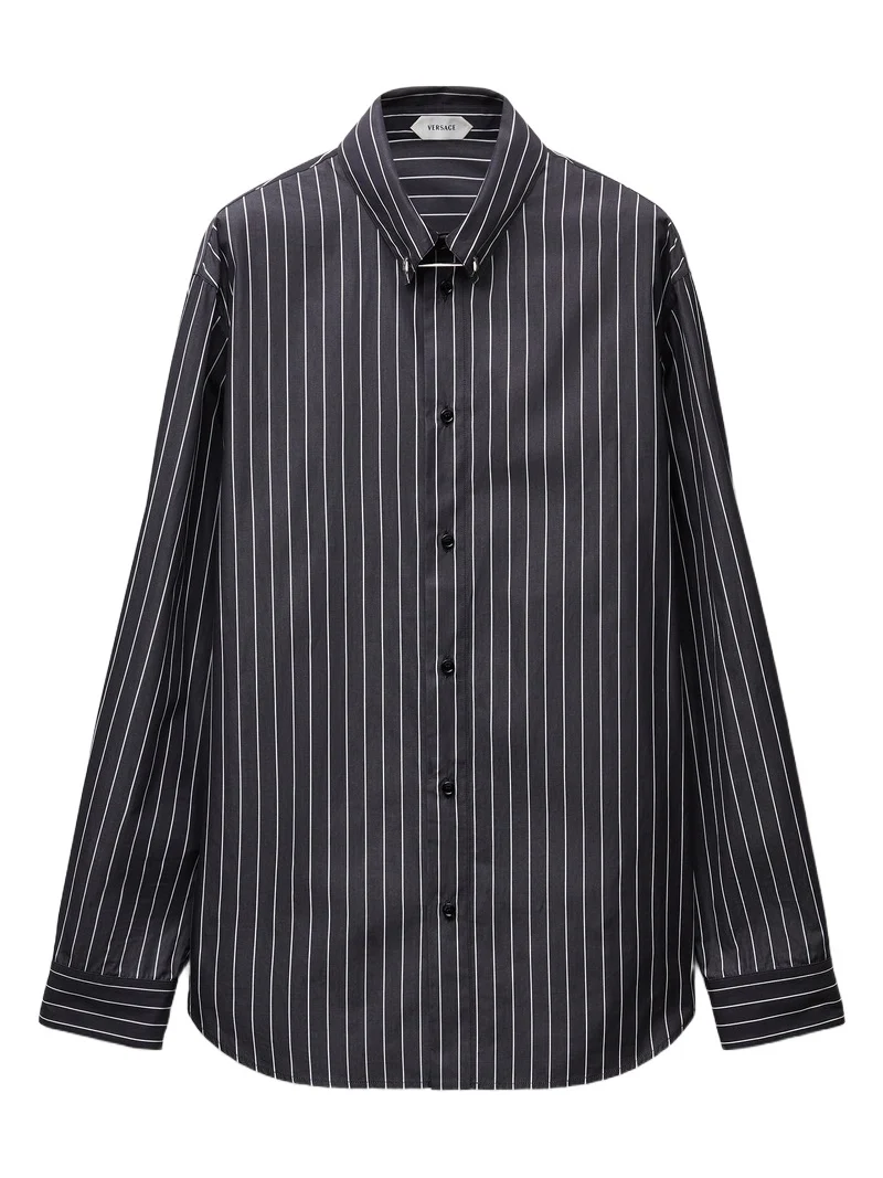 Versace Striped Cotton Poplin Regular Shirt