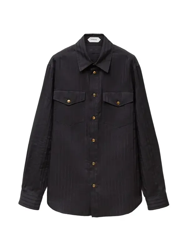 Versace Jacquard Cotton-Silk Regular Shirt