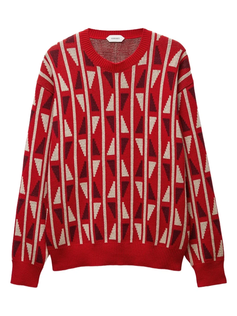 Versace Jacquard Wool & Cashmere Knit Sweater