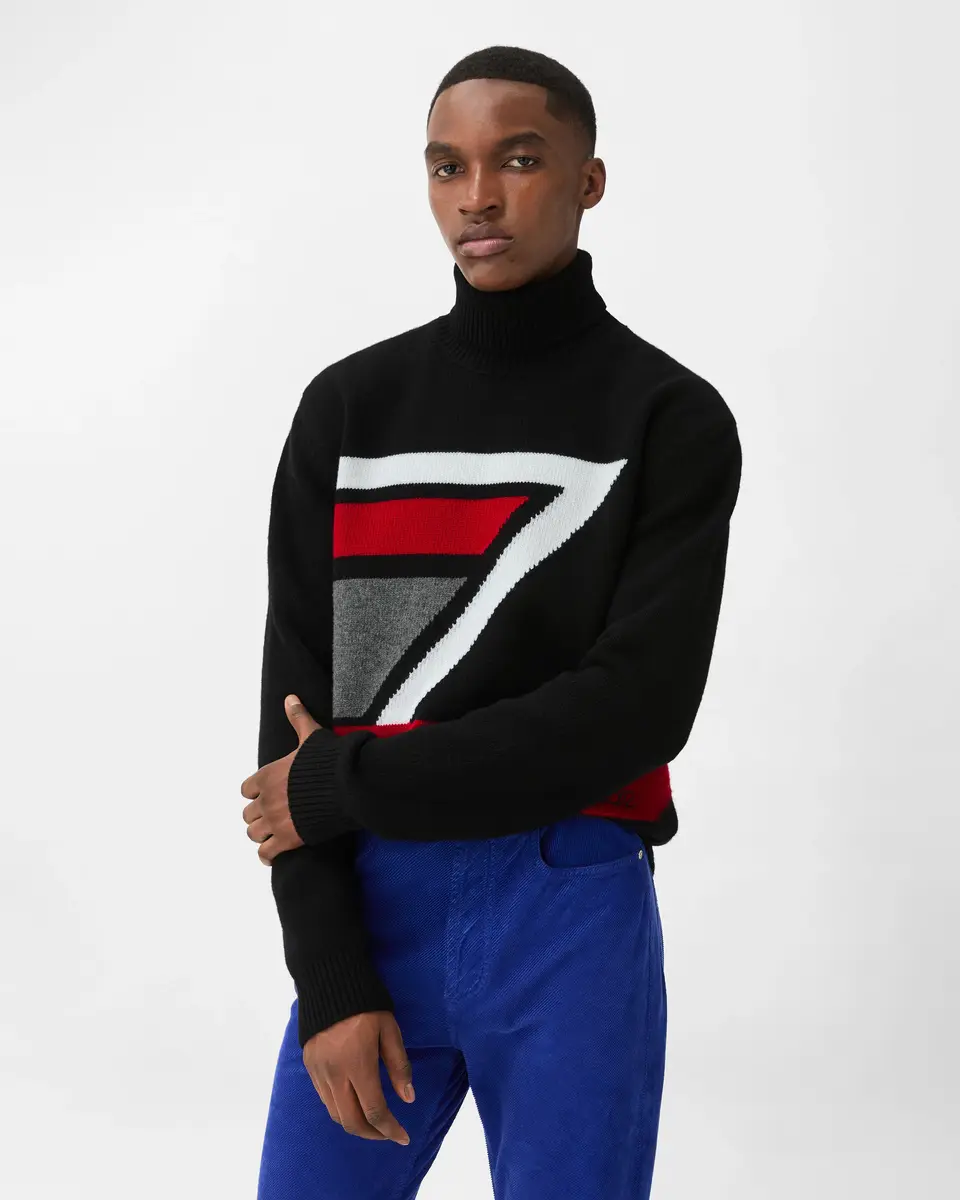 Versace Wool Intarsia Knit Turtleneck Sweater | Thumbnail 2 Versace Wool Intarsia Knit Turtleneck Sweater | Thumbnail 2